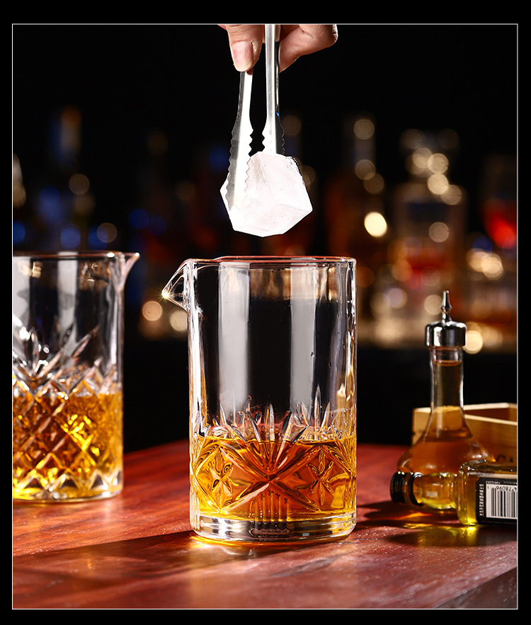 日式水晶调酒杯鸡尾酒玻璃搅拌杯酒吧调酒师调和杯子杯具调酒器具