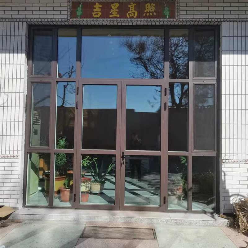 厂家定制铝合金门窗 断桥铝平开门 加重门合页对开门单开门门联窗