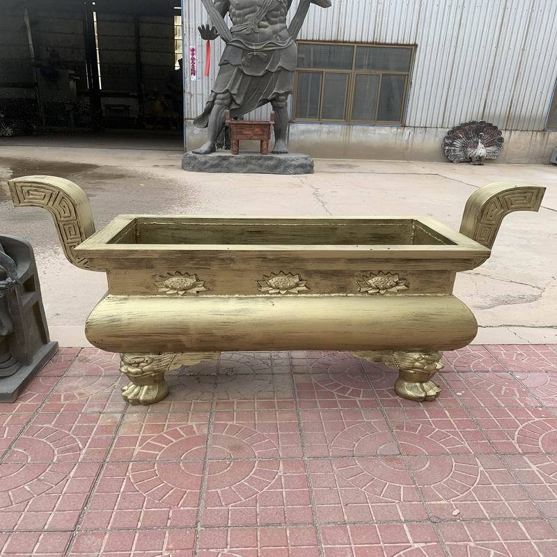 寺庙平口铸铁香炉 陵园墓园焚经炉 佛堂带盖长方形纯铜香炉-阿里巴巴