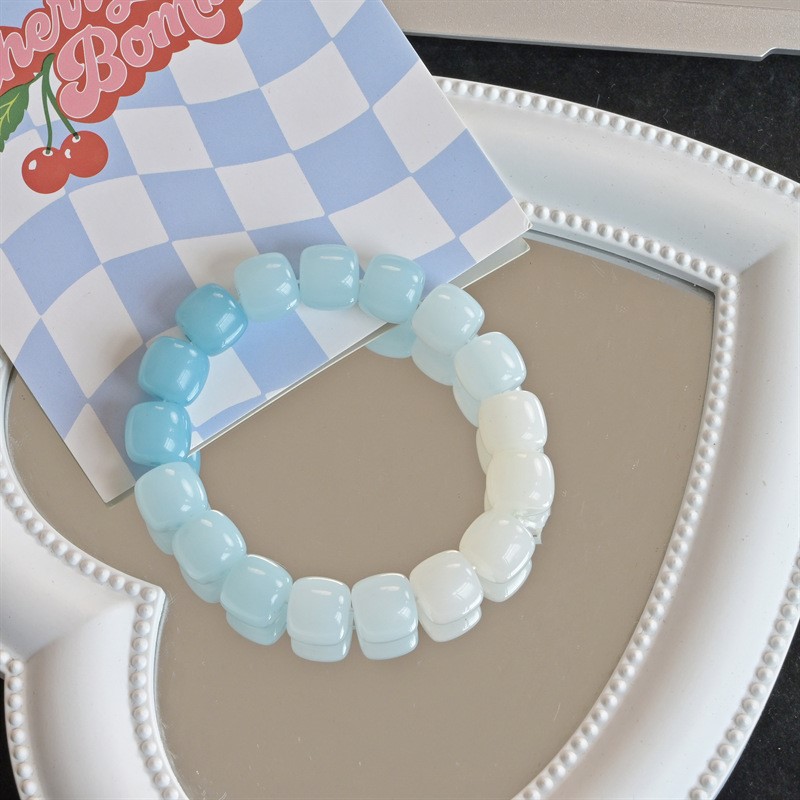 Bodhi Bracelet Pliable Temperament Gradient Blue Peach Pink Student Version Handheld Plate Collectables-Autograph Rosary Fashion Bracelet for Women