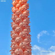 新款同款猪猪气球粉红色猪头气球棒充气玩具猪猪气锤广场摆摊