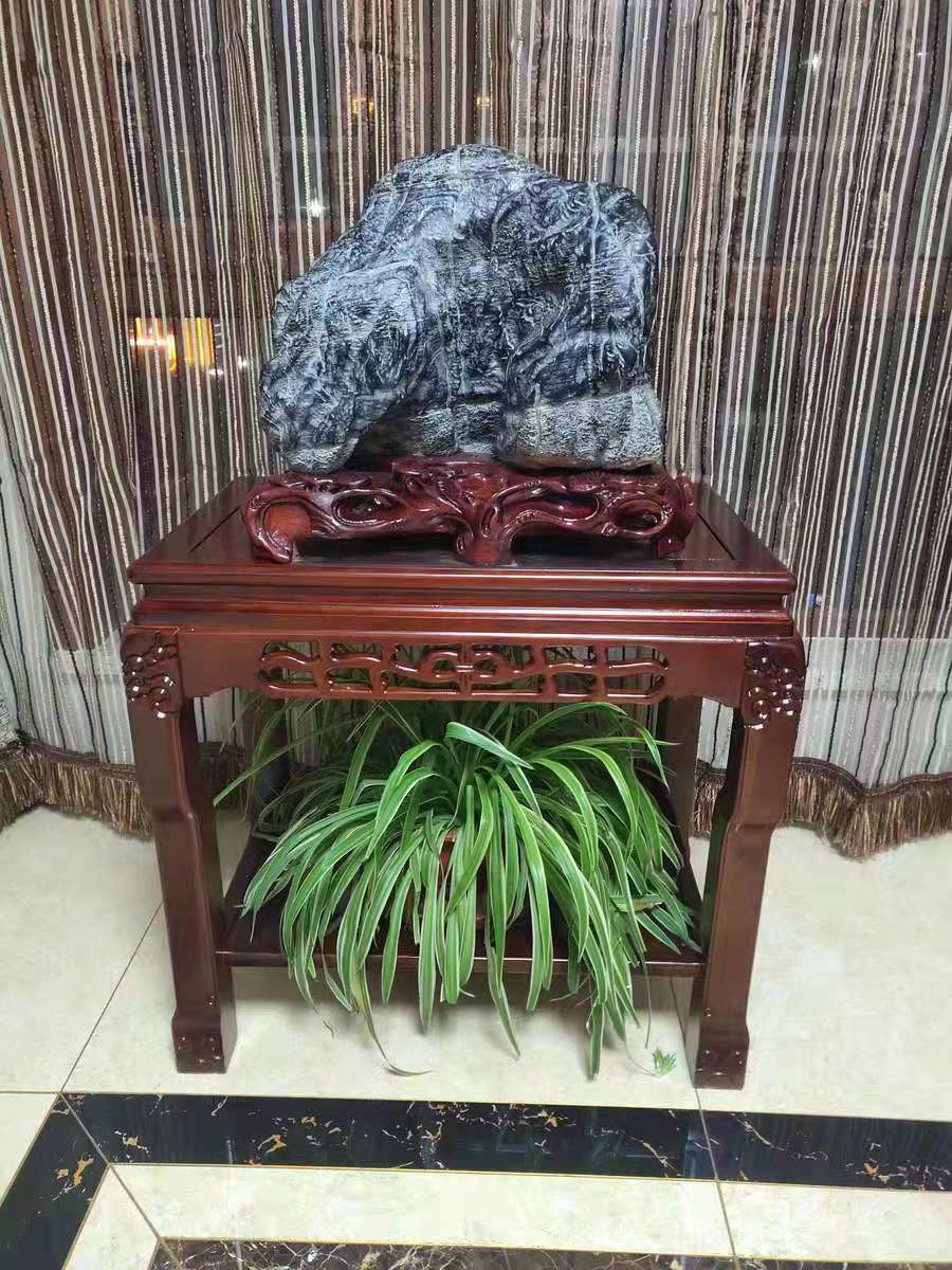 批发实木花架中式鱼缸架超承重盆景架客厅置物架榆木奇石桌子茶几