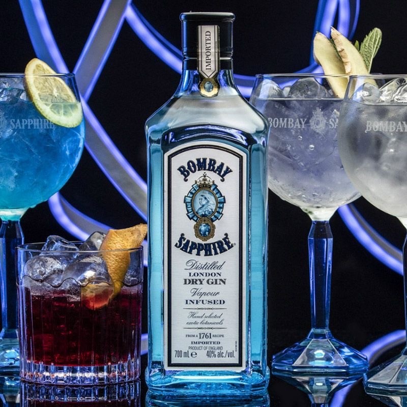 孟买行货蓝宝石金酒基酒750ml 鸡尾酒调酒长岛冰茶 英国原装洋酒