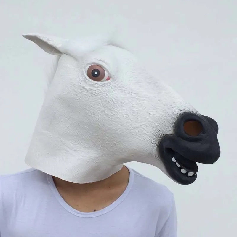 马头套cos搞笑动物面具头套犬马君马头面具抖音搞怪独角兽头套