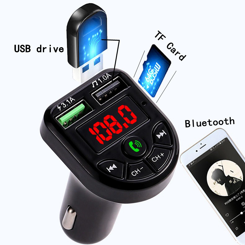 Bte5 Car Mp3fm Bluetooth Car Charger Bluetooth Car Player Phone Bluetooth Hands-Free Radio