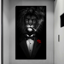 凶狠的狮子先生帆布画壁画海报墙壁艺术卧室客厅现代装饰画