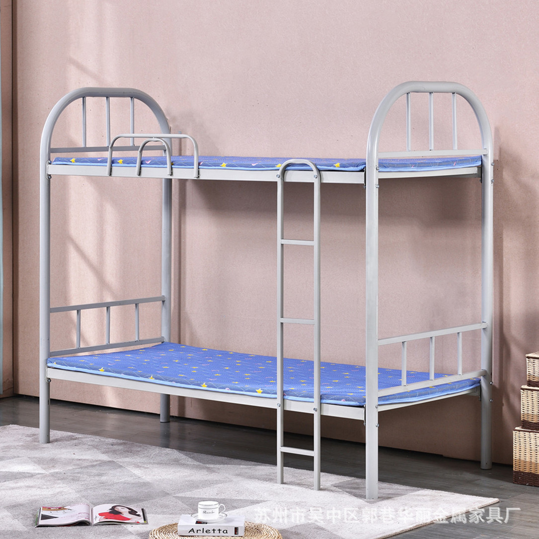 高低铺铁架床员工寝室钢制上下床加厚宿舍铁床工人简易双层铁艺床