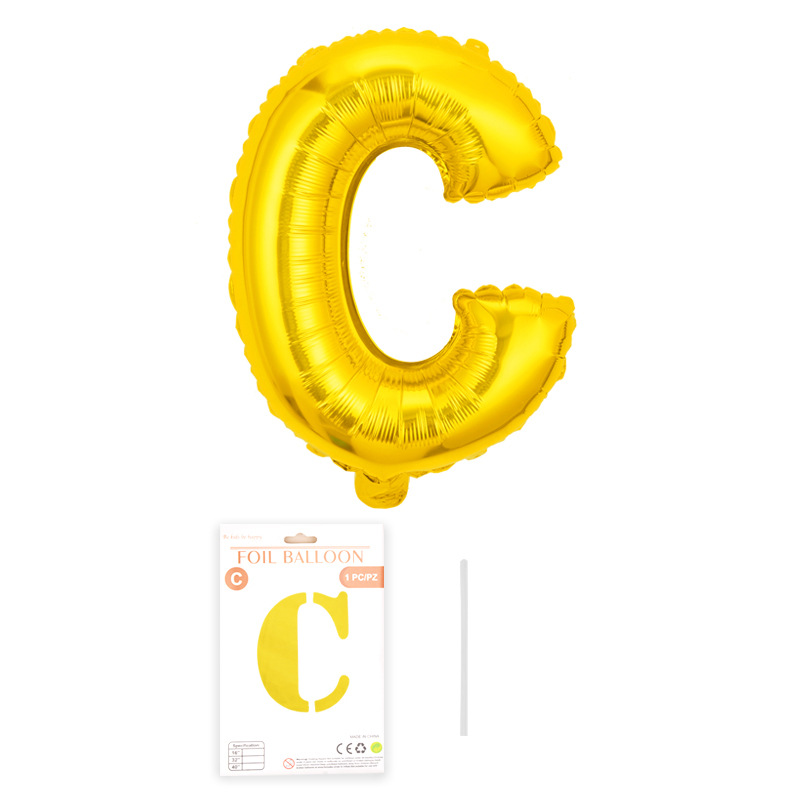 32-Inch Hardcover Paper Card Letter Balloon Opp Bag Separate Packaging Letter Aluminum Film Balloon Aluminum Foil Balloon Wholesale