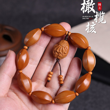 天然橄榄核手串光珠六棱十八棱雕刻橄榄胡男女士款佛珠-阿里巴巴