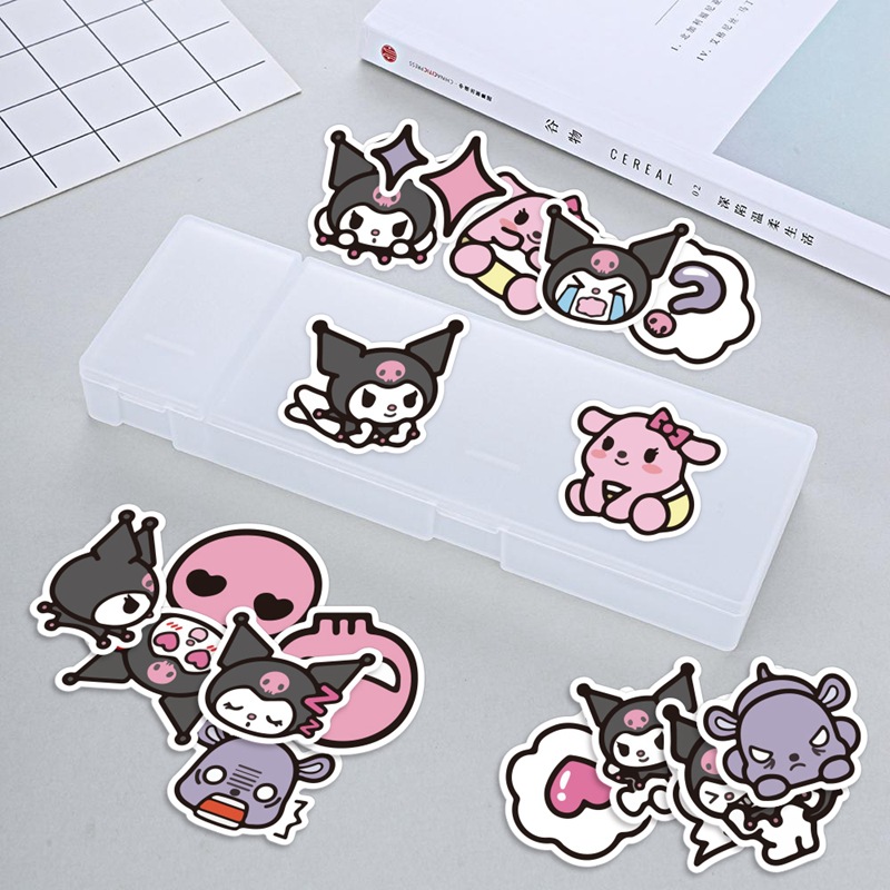 40张库洛米贴纸 kuromi可爱卡通表情手账素材 手机壳水杯手帐贴纸