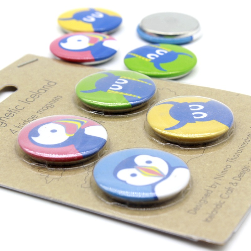 卡通图案冰箱贴马口铁磁贴定做直径40mm圆形金属冰箱贴广告礼品-阿里