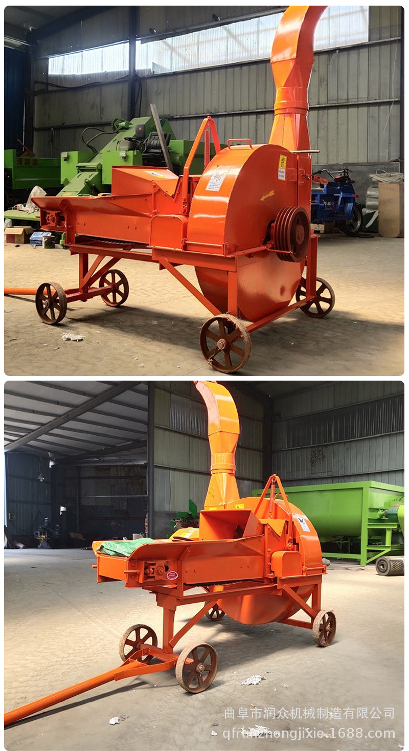 卧式牛羊饲料铡草机传送带进料碎草揉搓机青玉米秸秆铡草机图片