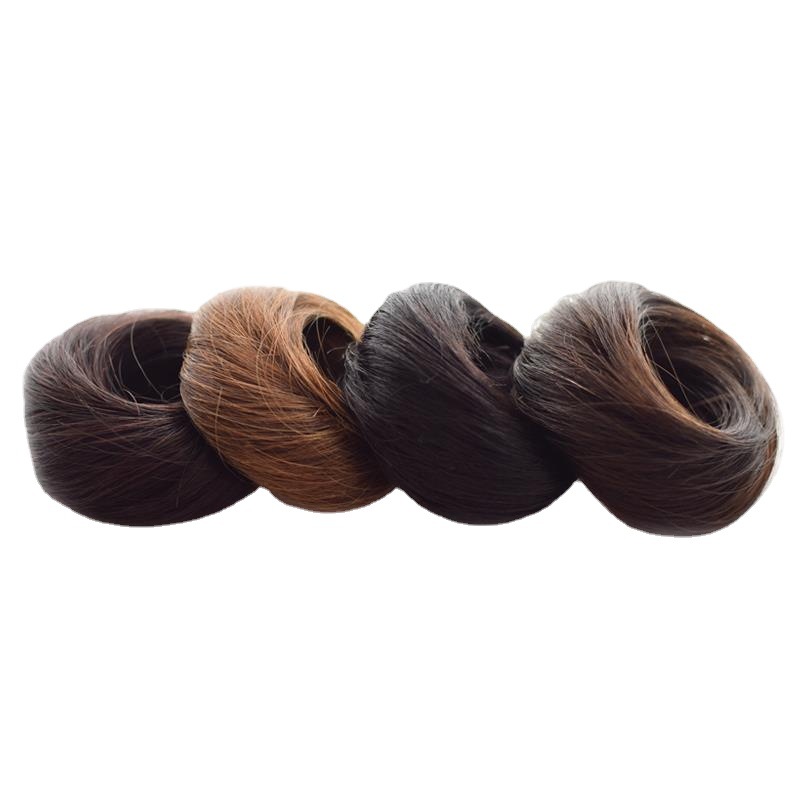 Bun Chemical Fiber Hair Band Wig Headdress Flower Bungee Elastic Straight Hair Band Hair Rope Human Hair Wig Factory Wholesale