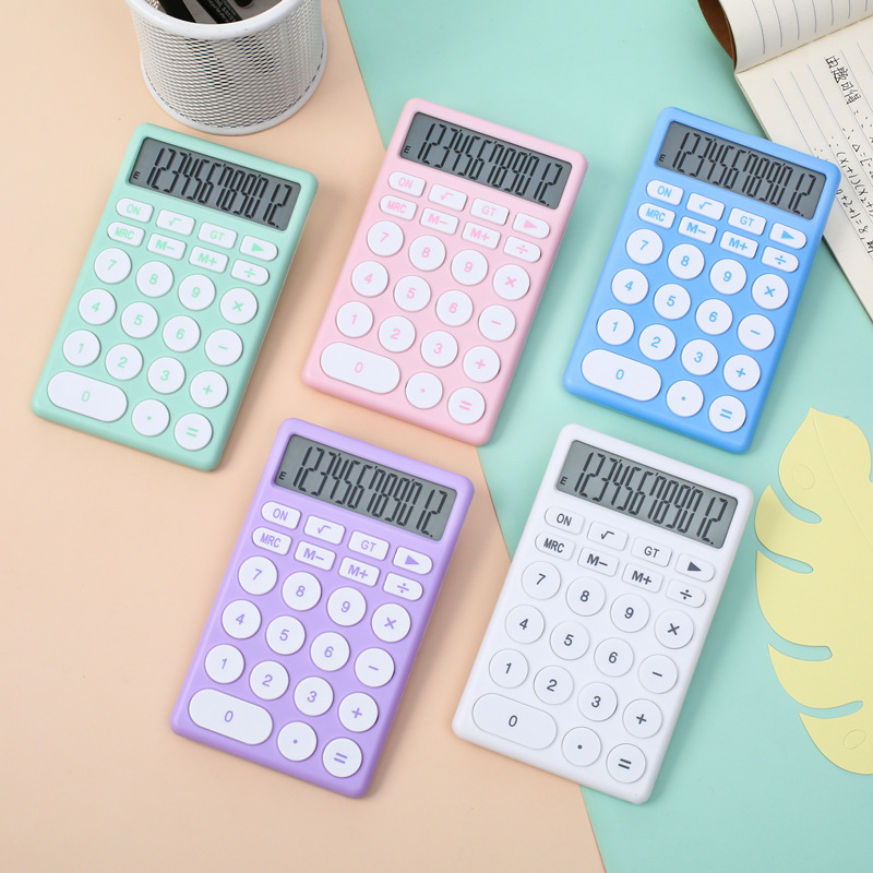 Wholesale Cute Mini Handheld Calculator Macaron Good-looking Student Color Portable Large Screen Computer