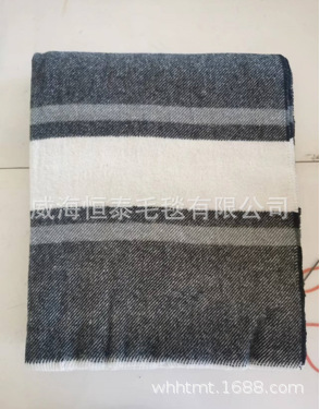 Factory Spot Wool Acrylic Blended Blanket Lightweight Single Woolen Blanket Sofa Blanket Simple Warm