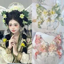 大蝴蝶发夹花朵绢花发饰超仙甜美流苏公主古风汉服头饰百搭饰品