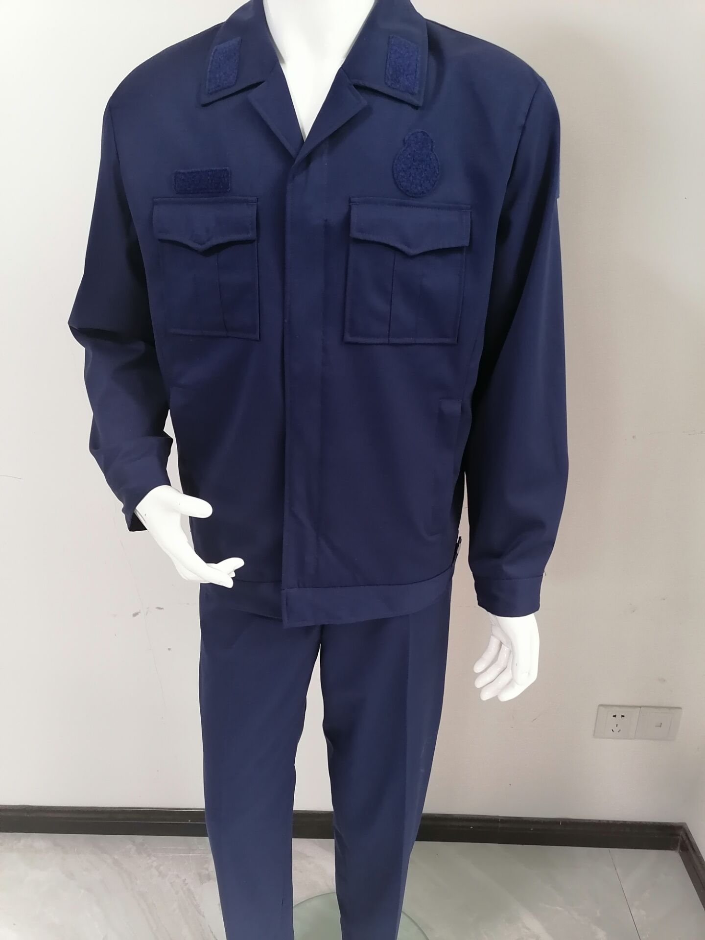 新式火焰蓝备勤服消防春秋作训服蓝色夹克长袖套装