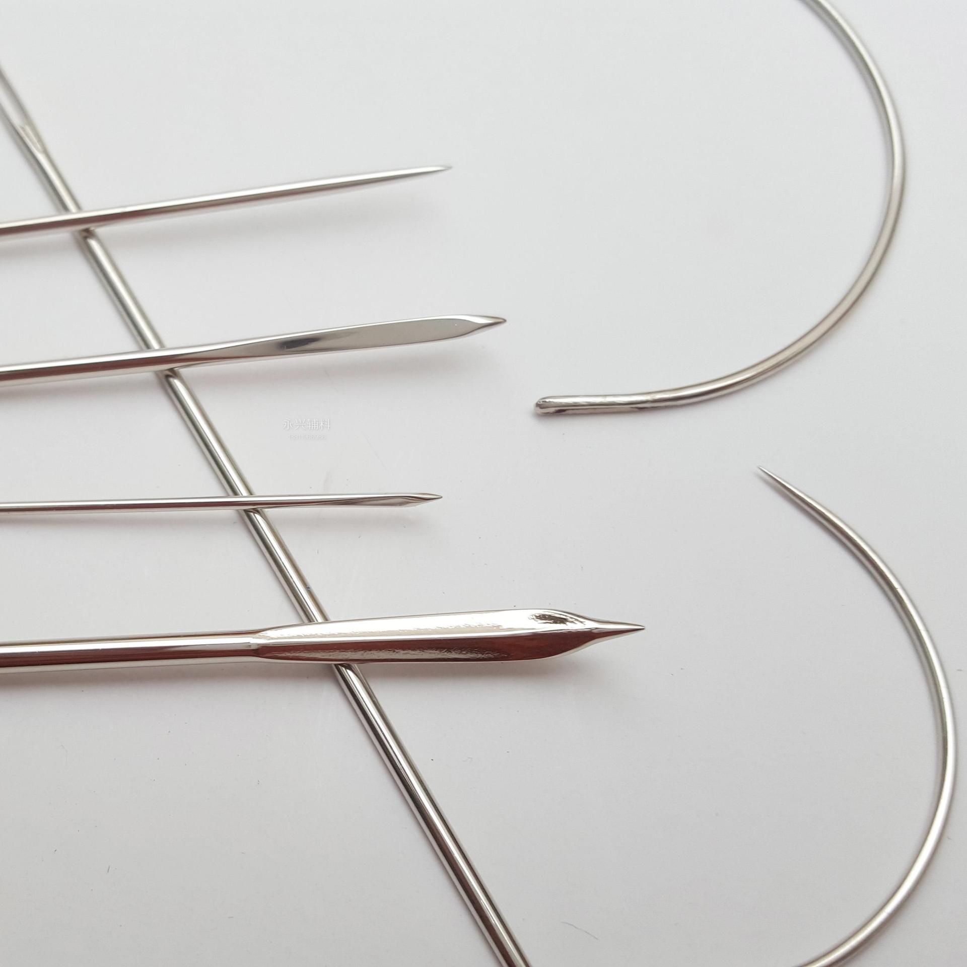 双燕特种弯针手缝针 手缝皮革不锈钢三角针 弯针 圆针 7款装 0512
