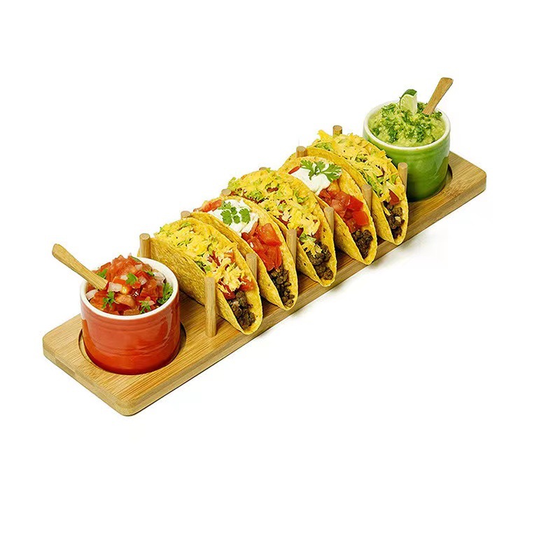Creative Tortillas Rack Mexican Fried Tortillas Tray Food Stand Serving Tray Wooden Tableware Stand