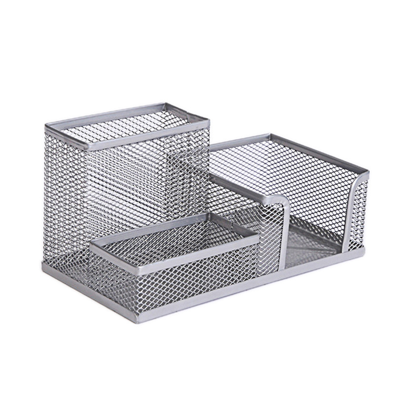 Three-Grid Combination Iron Net Metal Pen Container