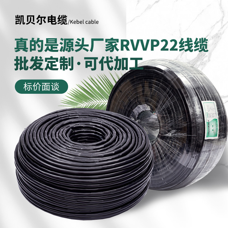 RVVP22钢带铠装电缆编织屏蔽2 3 4 5 6芯1 1.5 2.5 4平方电线