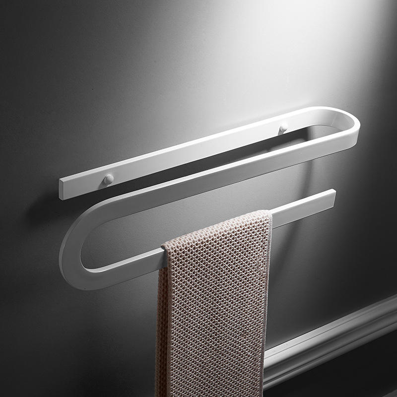 太空铝毛巾架浴巾架卫浴五金浴室日式挂件白色厕所卫生间置物架