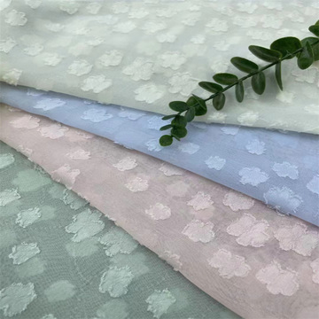 剪花透底雪纺面料女装服装国风连衣裙童装上衣喜布料韩版短裙衣裤