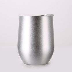 Customized Cross-Border 304 Stainless Steel Tumbler Vacuum Cup Household Egg Shell Cup Red Wine Glass Spray Plastic U-Shaped Egg Cup