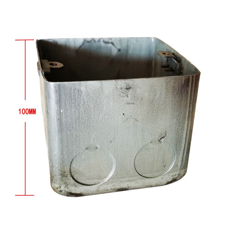 批发86型h50-100金属拉伸方线盒 镀锌铁接线底盒 暗装钢制接线盒