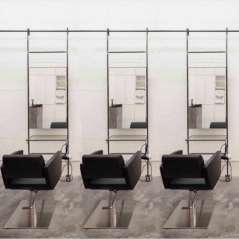 美发店专用高档网红带灯单面理发镜子理发店双面美发镜台六四面镜