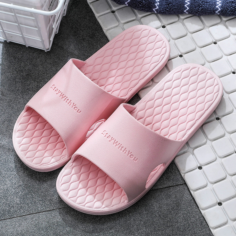 New Couple Cute Home Supermarket Plastic Slippers Summer Hotel Bathroom Bath Non-Slip Soft Bottom Sandals