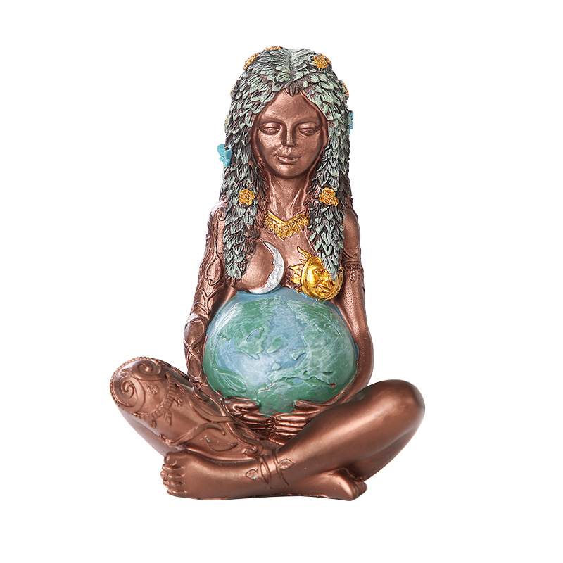 地球母亲雕像树脂工艺品摆件大地之母艺术女神塑像装饰品桌面礼物