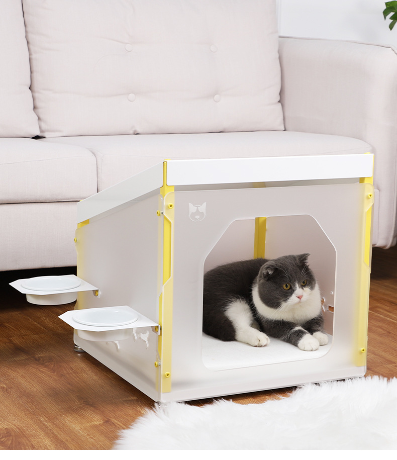 跨境美国日本猫窝狗窝半封闭简约时尚高颜值亚克力宠物家具用品