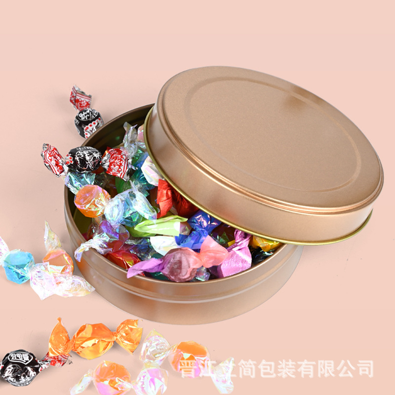 manufacturer tinplate box round two pieces small iron cans carved sealed small round pot tea pot candy box metal bag