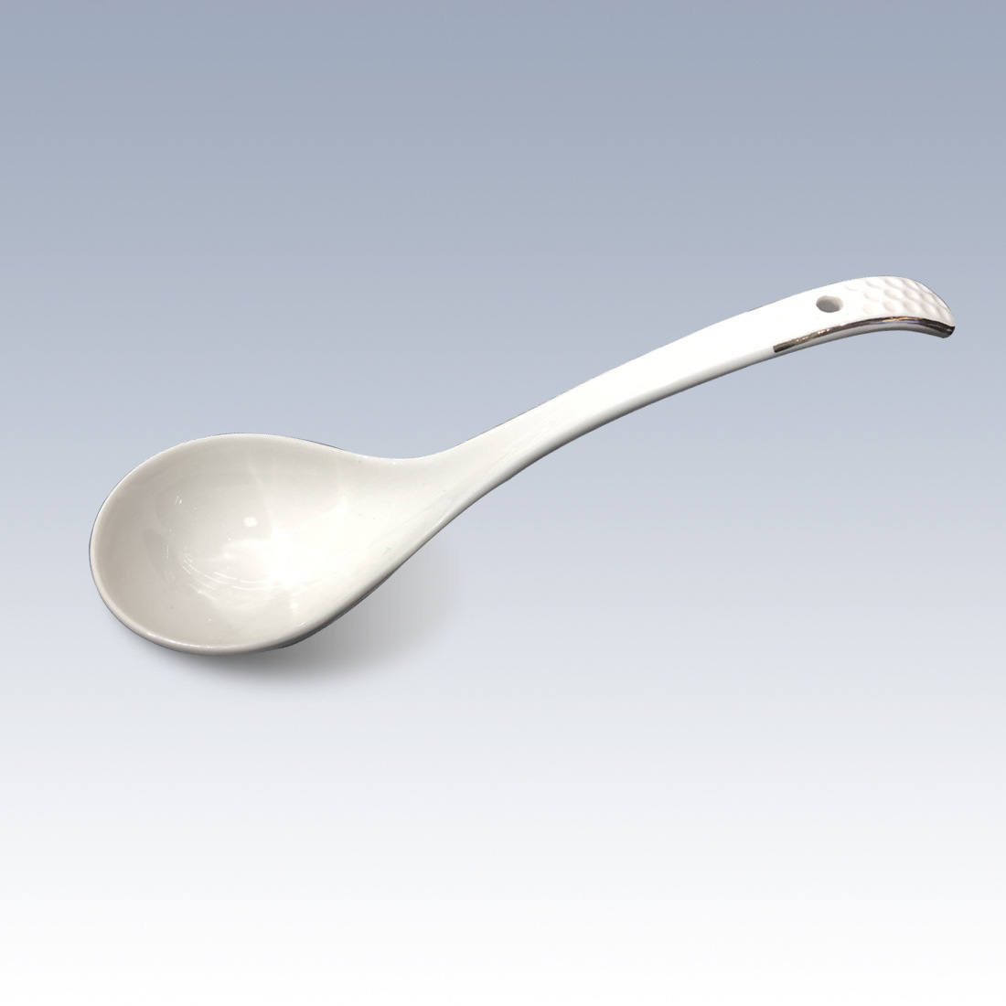 陶瓷勺大汤勺瓷器小汤勺陶瓷白色镶金边饭勺批发现货