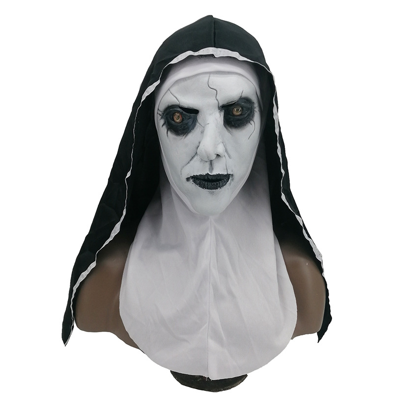 万圣节恐怖招魂2影视周边惊魂修女面具 派对吓人惊悚乳胶头套