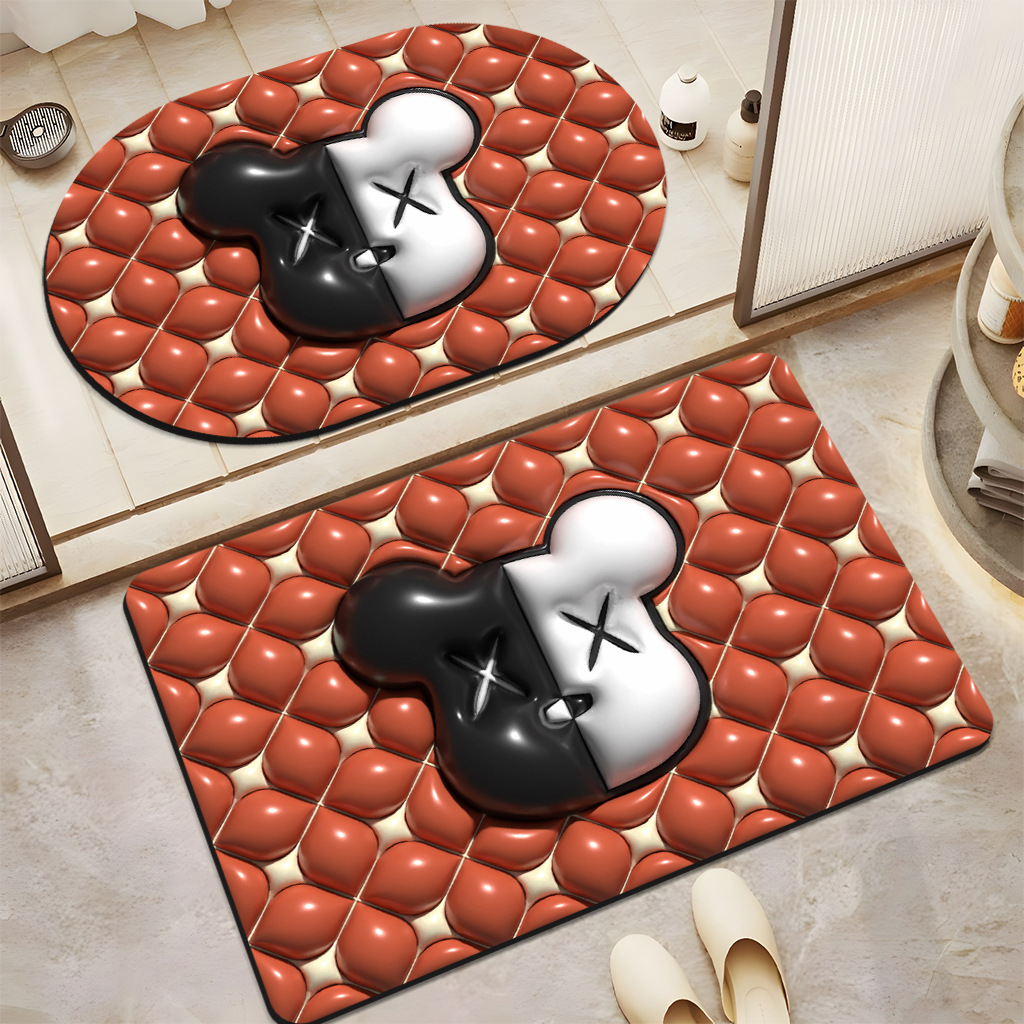 New Wholesale 3D Visual Expansion Mat Cartoon Diatom Ooze Bathroom Mats Stereo Vision Diatom Ooze Floor Mat