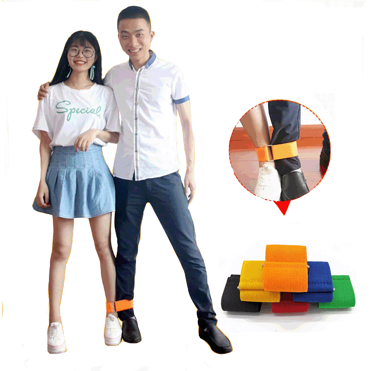 热销两人三足游戏道具 绑腿带 体育用品游戏捆绑带厂家现货供应