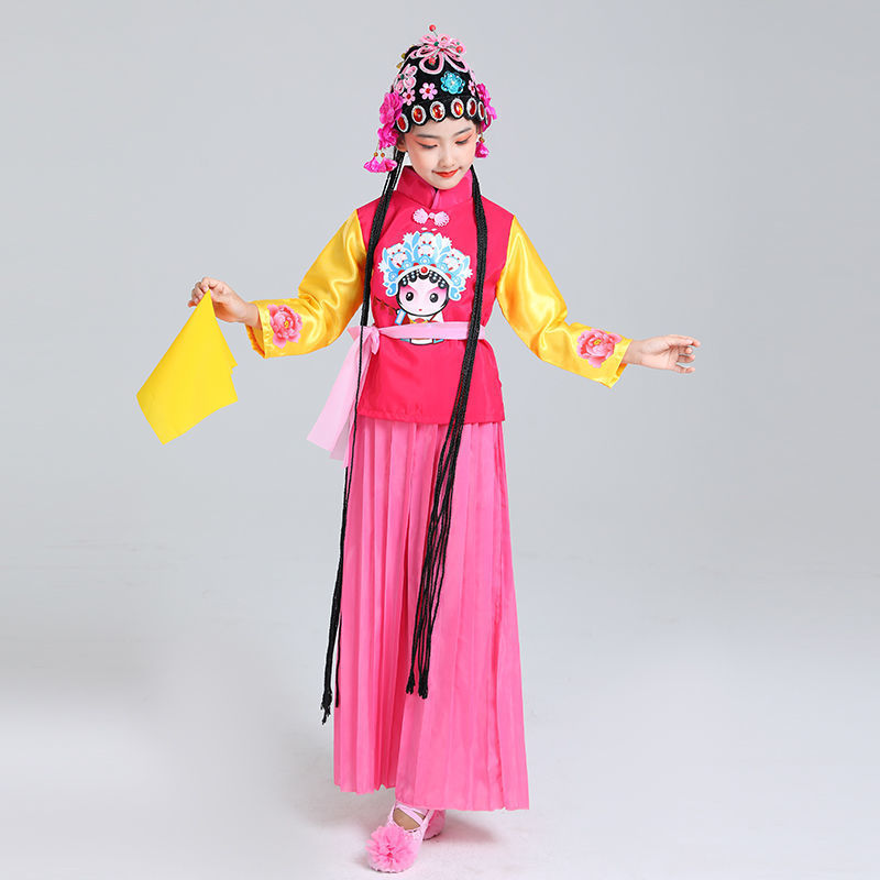 新款款京剧脸谱儿童戏曲舞台表演服装戏曲国粹变脸幼儿园说唱演出