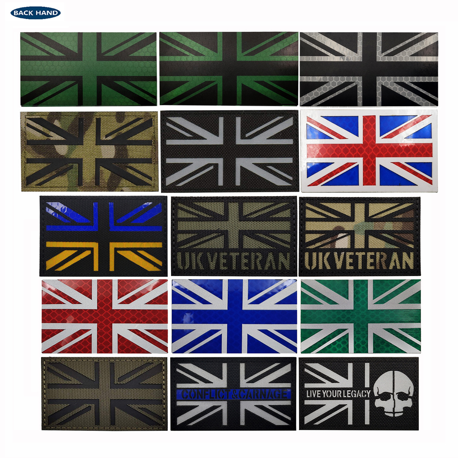 uk union ir reflective uk flag patch 英国反射片米字旗包贴章