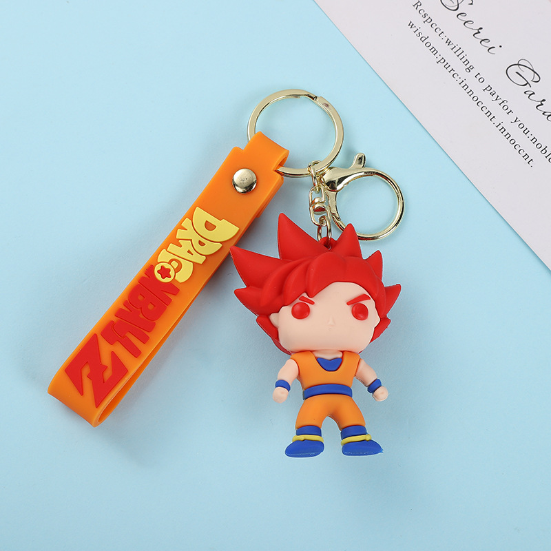 New Dragon Ball Cartoon Anime Silica Gel Key Chain Cars and Bags Doll Pendant Ornaments Factory Wholesale