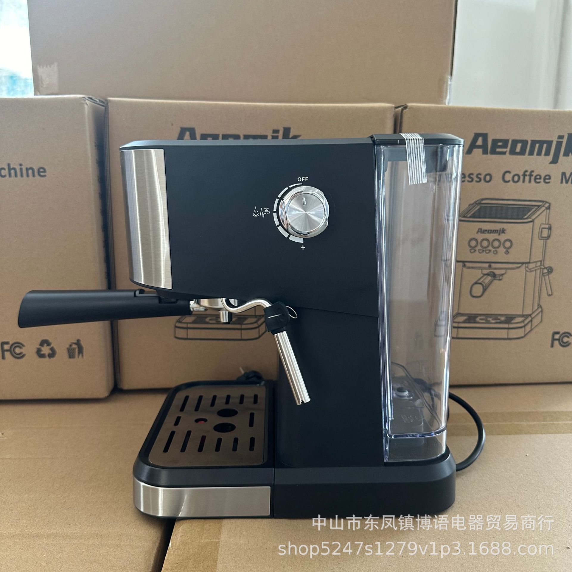 跨境coffee machine 半自动咖啡机浓缩高压萃取打蛋器咖啡机工厂