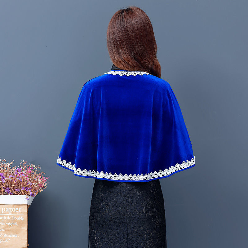 2020秋款妈妈旗袍披肩外套女短款小斗篷潮优雅女式外搭上衣披风