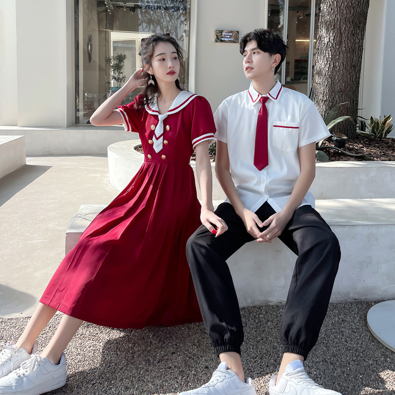 学生班服法式复古情侣装学院风减龄气质连衣裙合唱演出比赛服校服