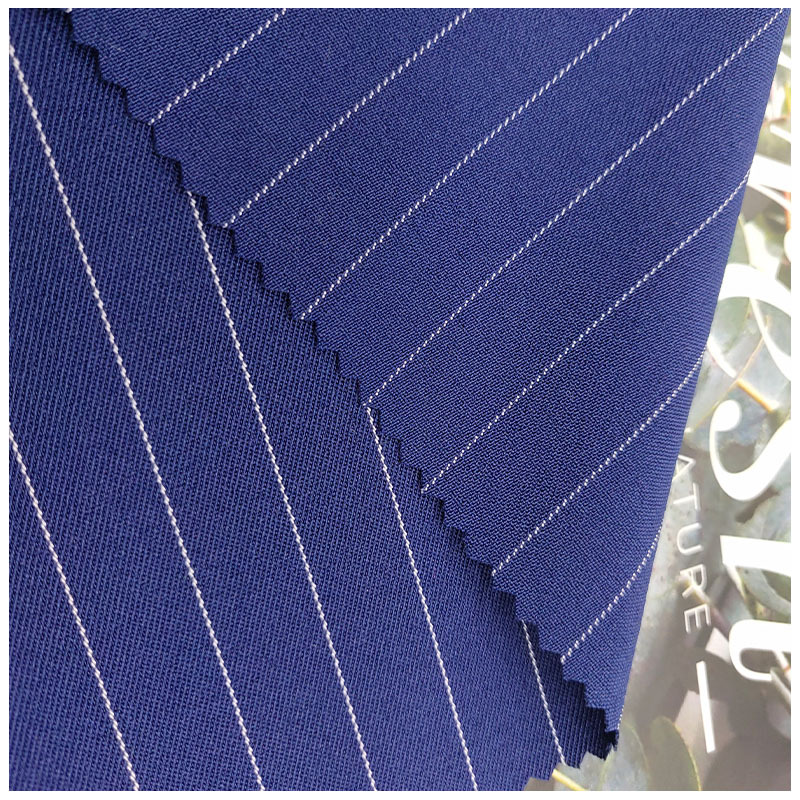 西装条纹面料涤纶条子西服面料斜纹条套装条纹服装布料现货供应