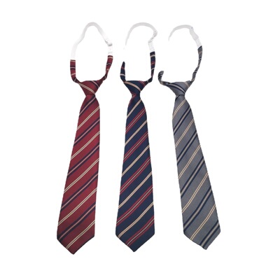 新款斜纹卡扣领带领花枣红藏青灰色三色免打懒人时尚制服配饰批发