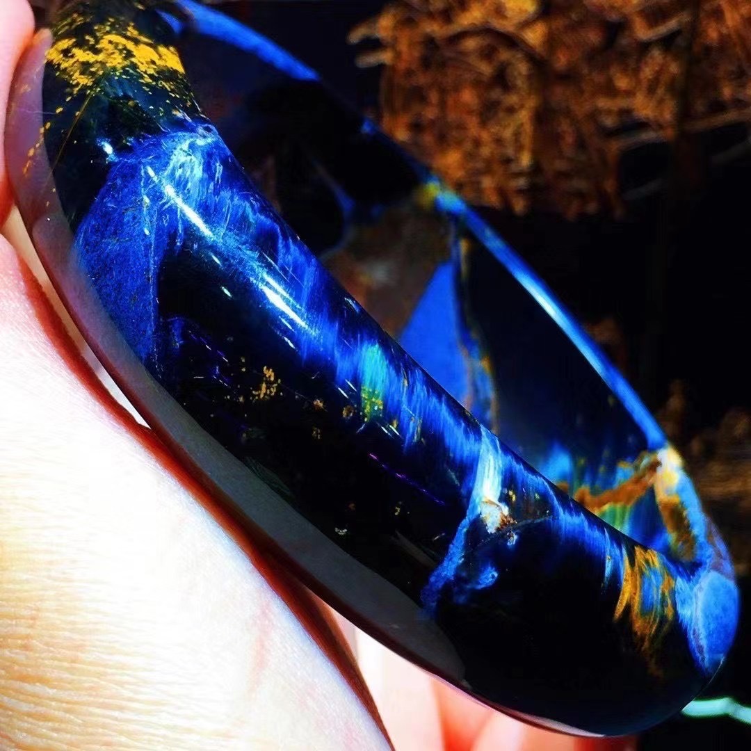 彼得石手镯猫眼效应强无矿坑表面光滑颜色漂亮54-62圈口