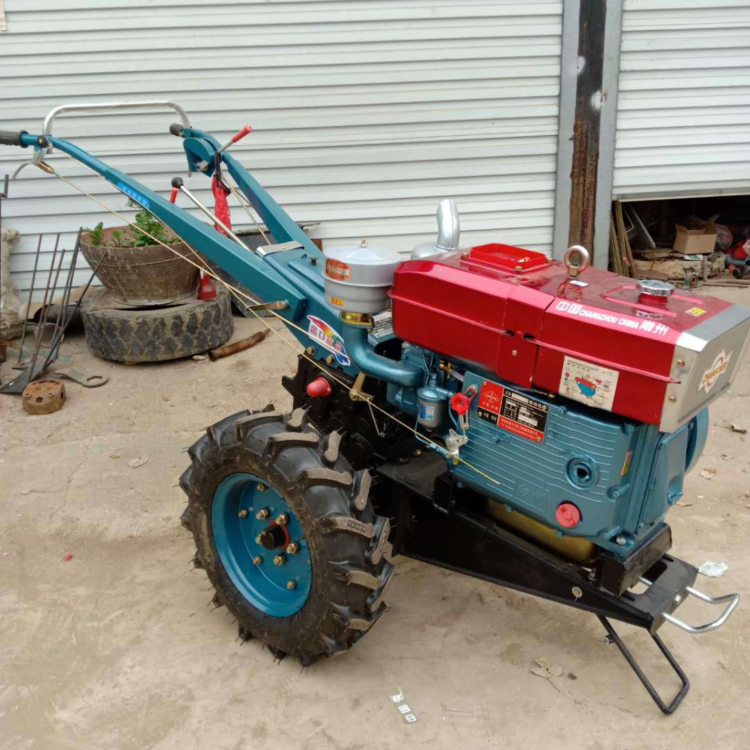 小型手扶拖拉机电启动手扶旋耕机水稻田耕地机图片