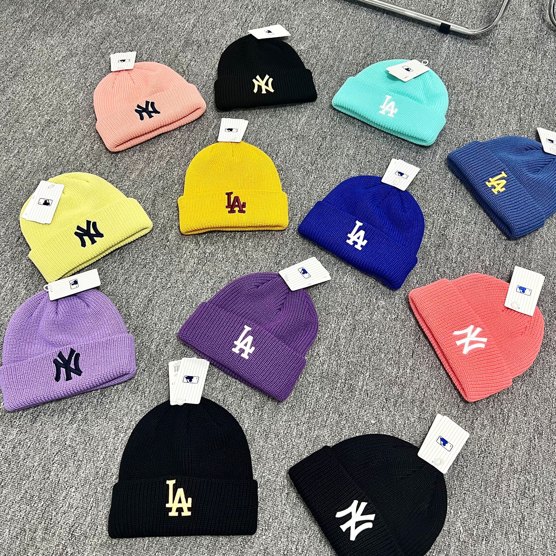 天花板 不杀猪 高板 mlb羊毛针织帽ny冷帽情侣冬季刺绣字母洋基队