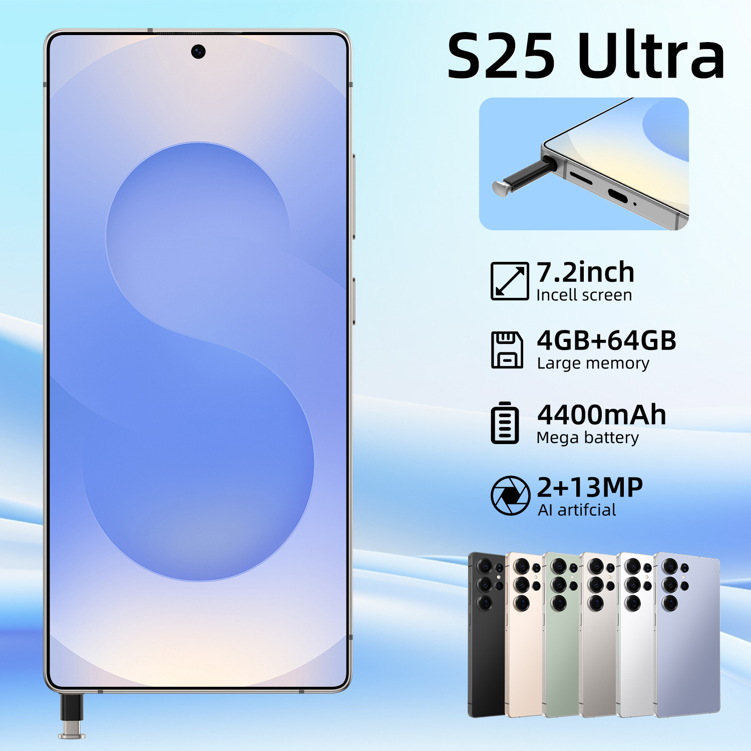2025新款跨境手机S25 Ultra  7.2寸智能4+64G安卓4G全网通安卓12